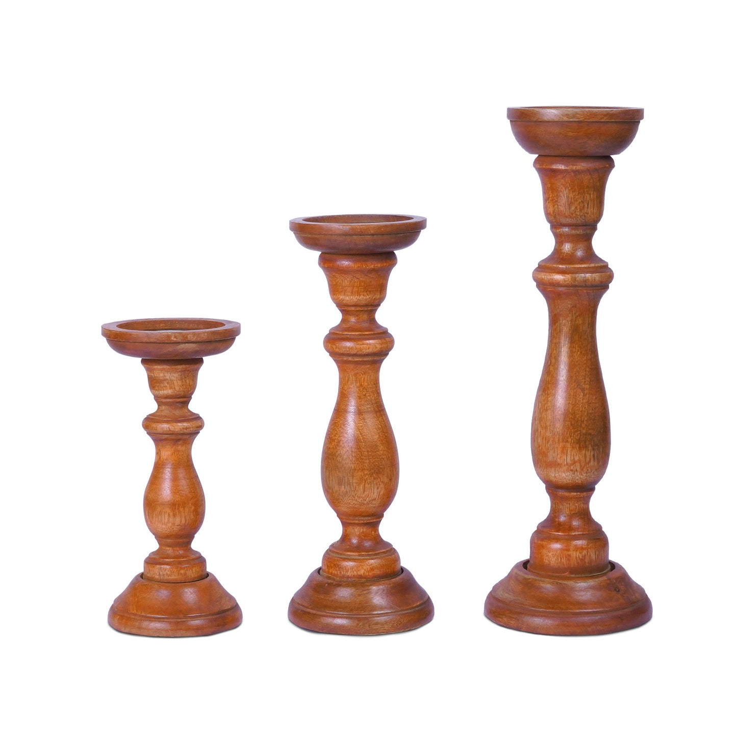 Tuli in Medium Polish Candle Holder Set of 3