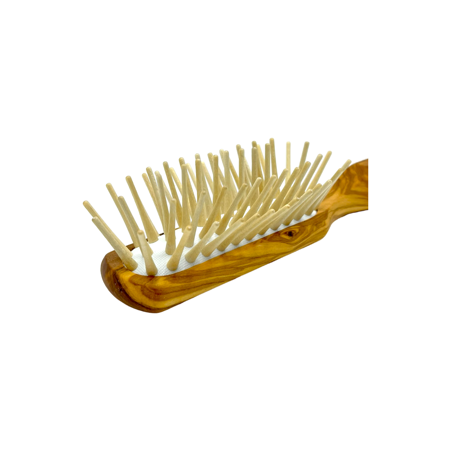 Dural Olive wood rubber cushion hair brush with long wooden pins