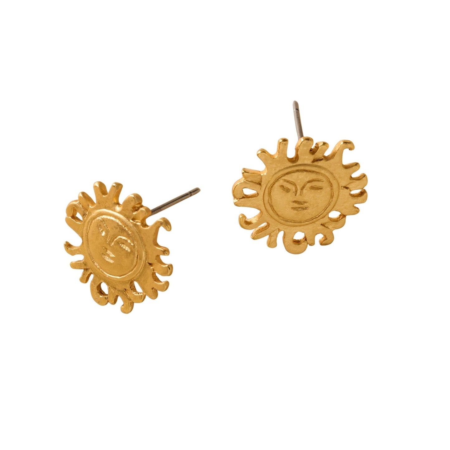 Calida Gold Plate Sun Post Earrings
