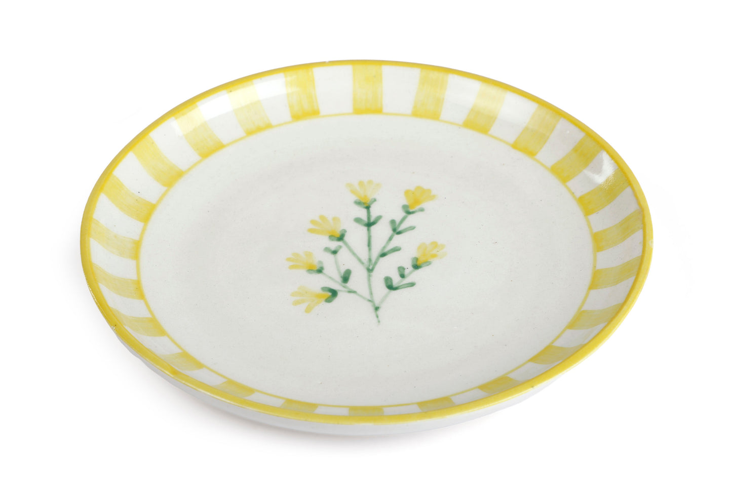 S/2 Ceramic Sunshine Spring Dessert Plate - Yellow