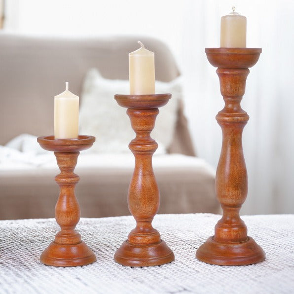Tuli in Medium Polish Candle Holder Set of 3