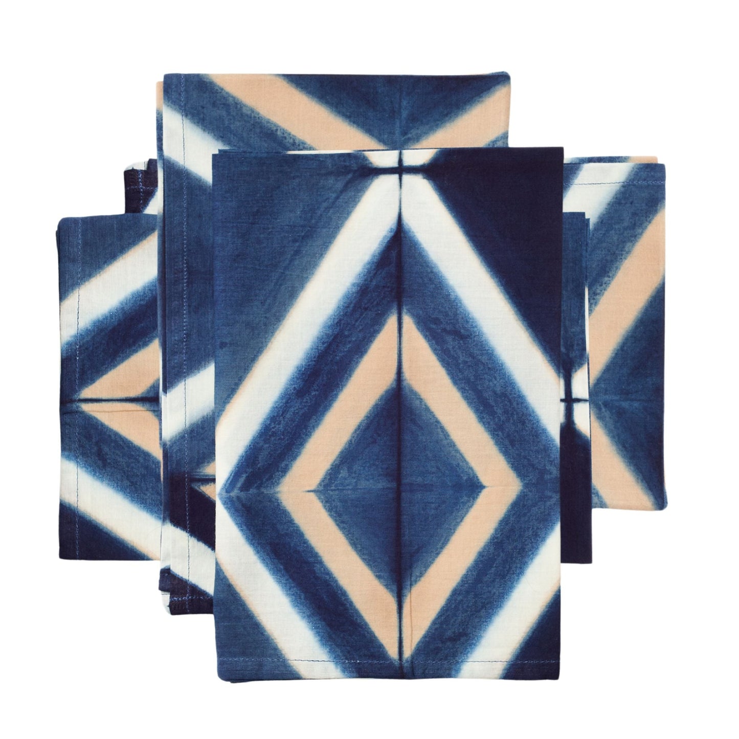 Tisa Indigo Hand Crafted Shibori Print Cotton Table Napkin ( set of  4 )