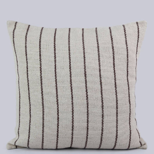 Cotton Striped Pillow - Beige