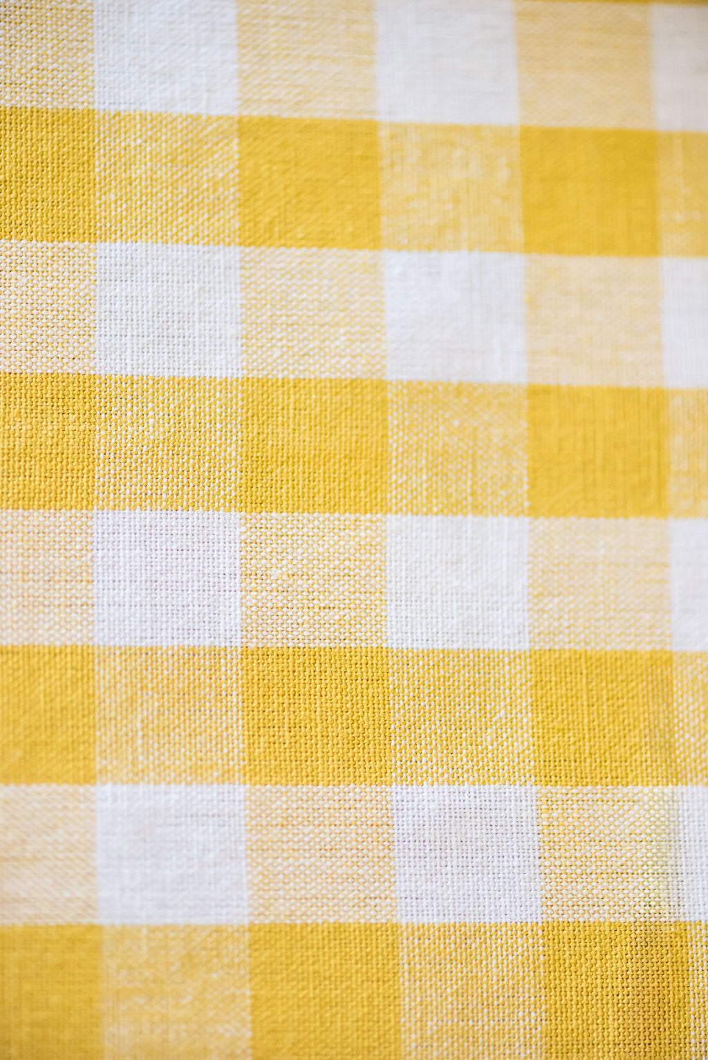Yellow Ruffled Gingham Table Runner