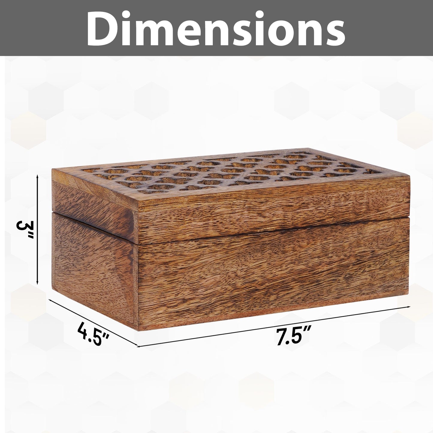 Medium Brown Trellis Decorative Wooden Handmade Boxes