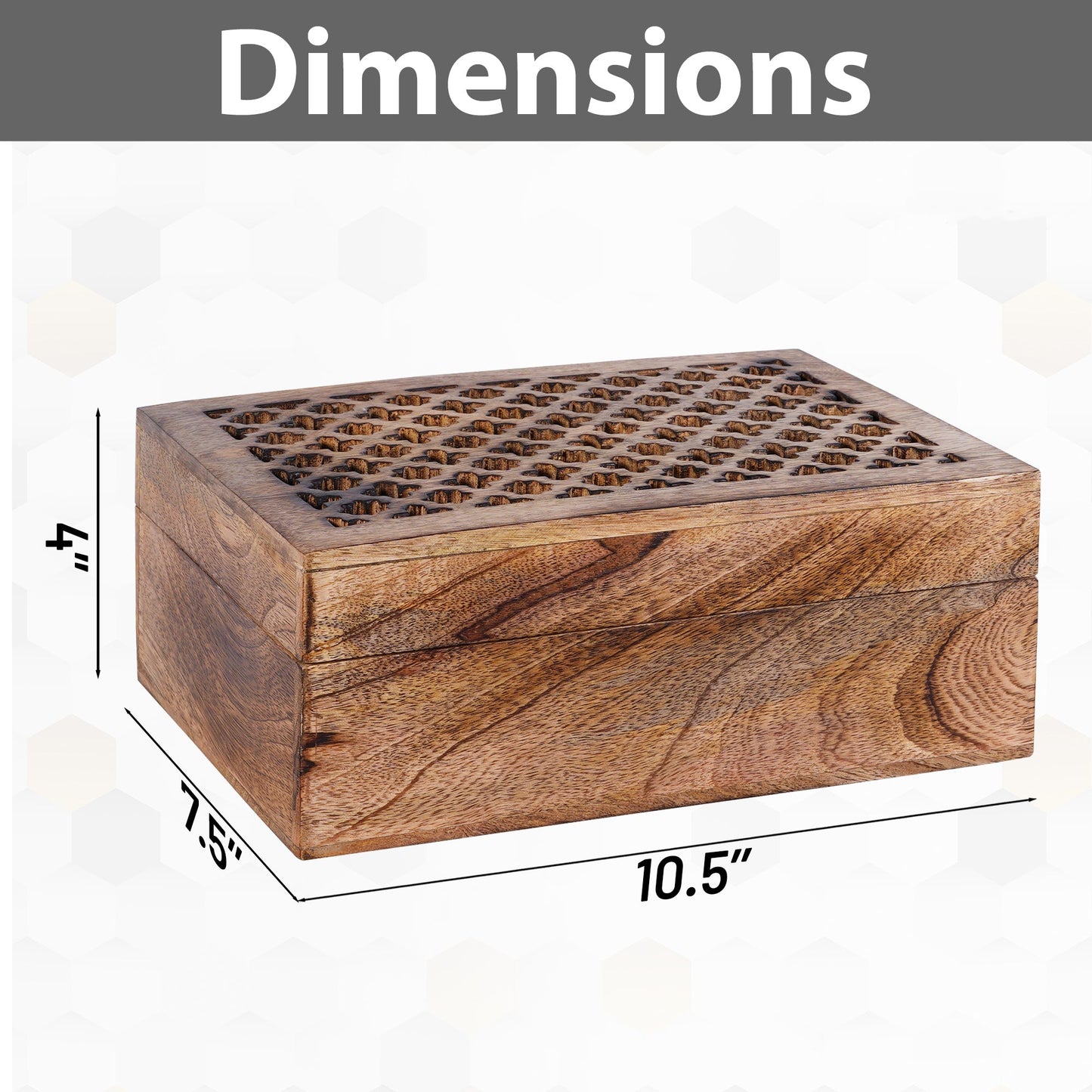 Medium Brown Trellis Decorative Wooden Handmade Boxes