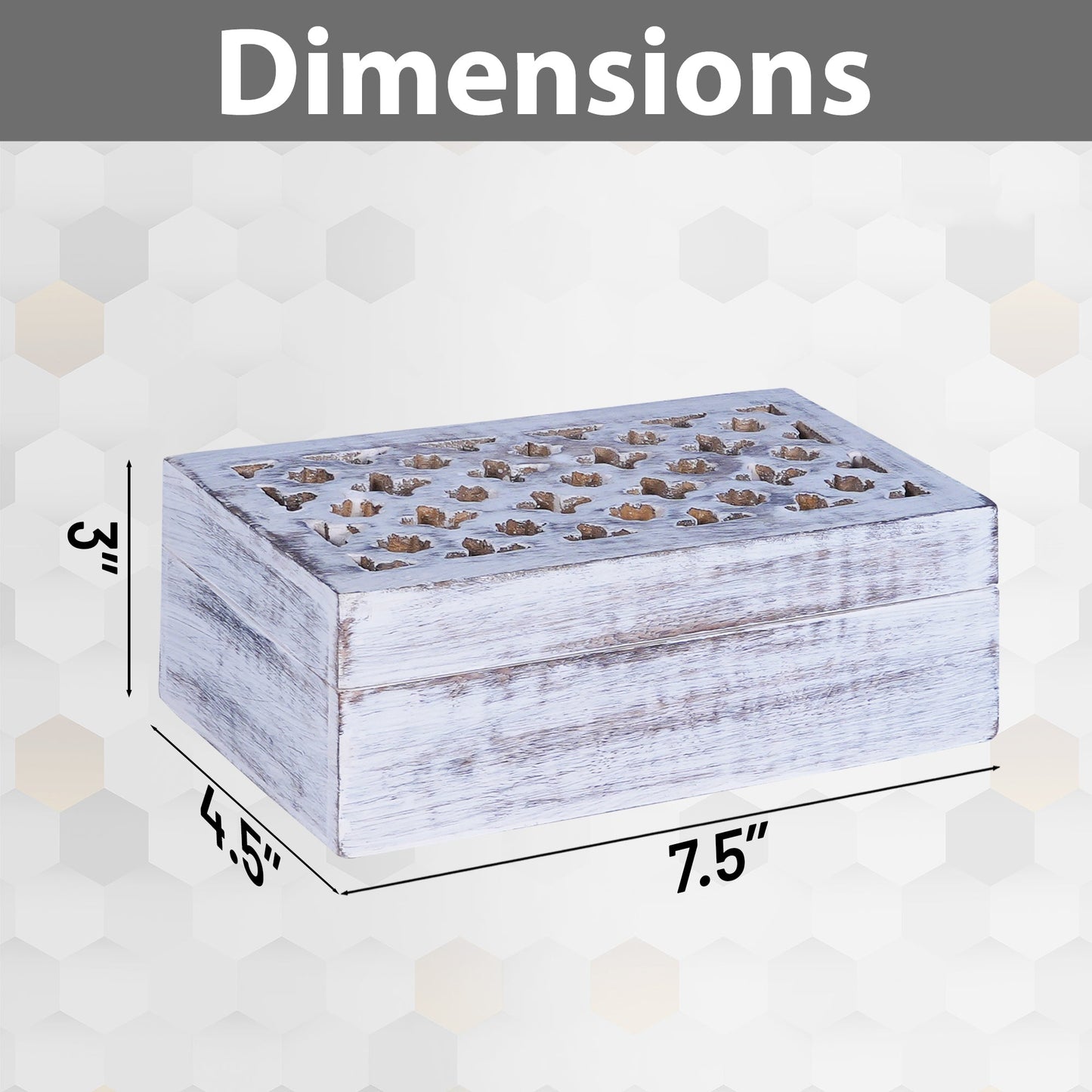 Trellis Wooden Handmade Boxes in Distressed White