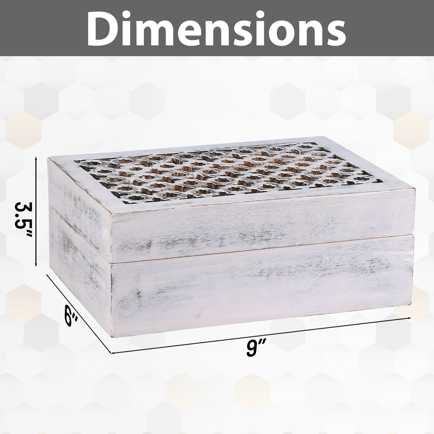 Trellis Wooden Handmade Boxes in Distressed White