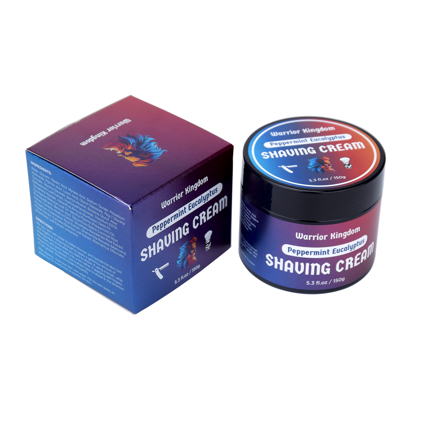 WhollyKaw Warrior Kingdom Luxury Shaving Cream - Peppermint Eucalyptus