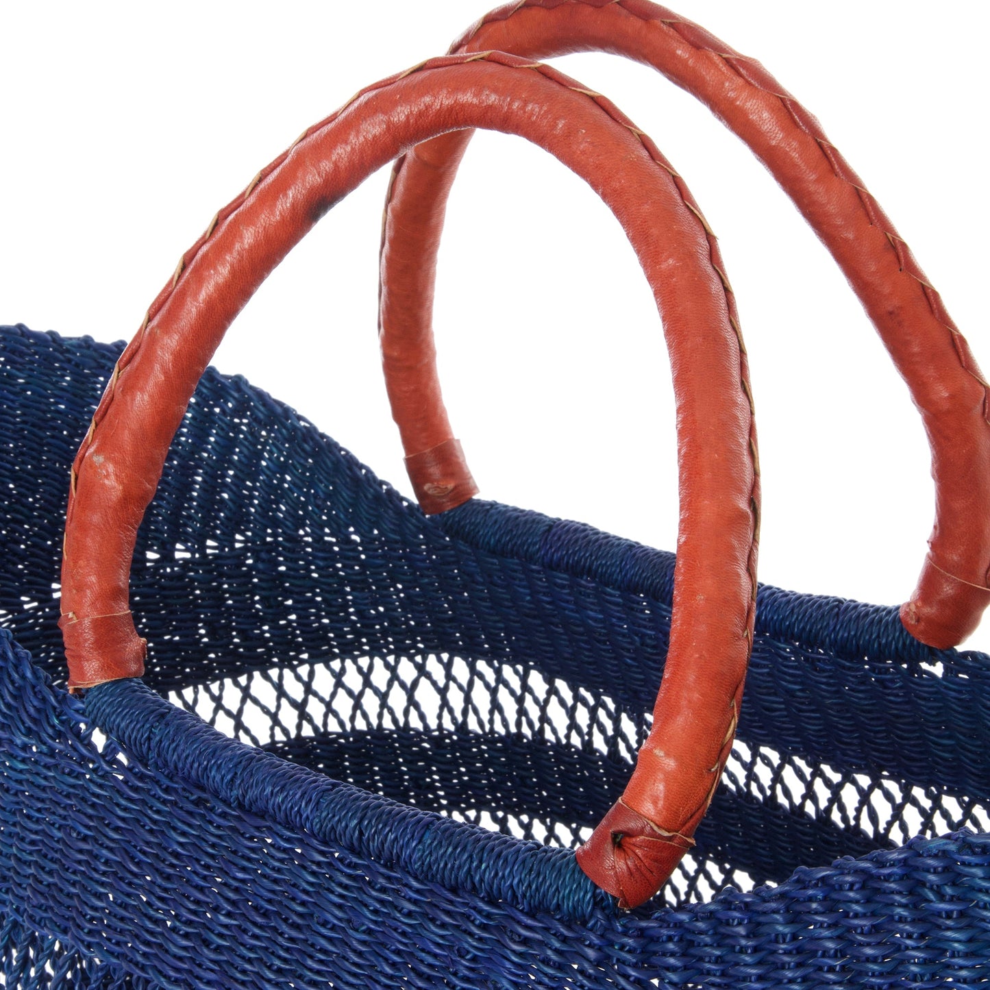 Ghanaian Lacework Wing Shopper with Leather Handles