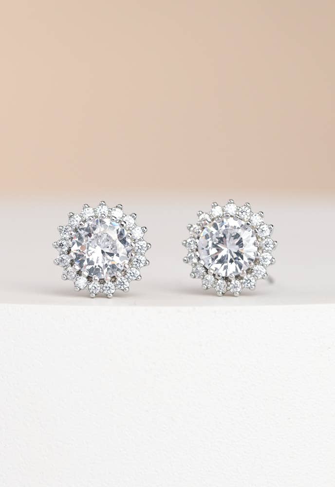 Radiant Shine Platinum Zircon Studs