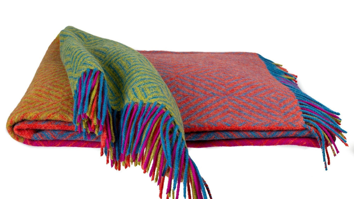 Southampton Home Merino Wool Throw – Block Brilliant | UK Made