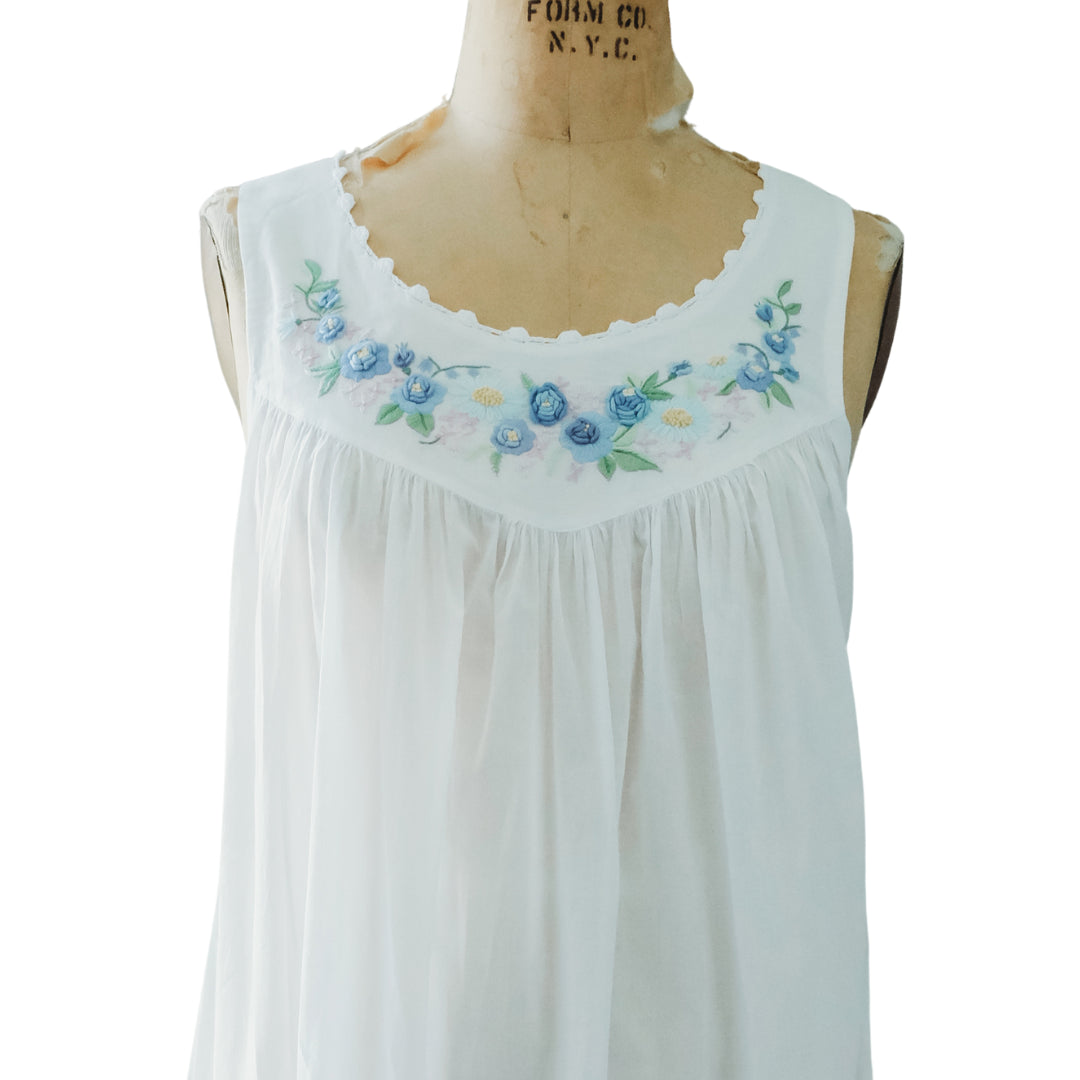 Blue Rosebud Nightgown