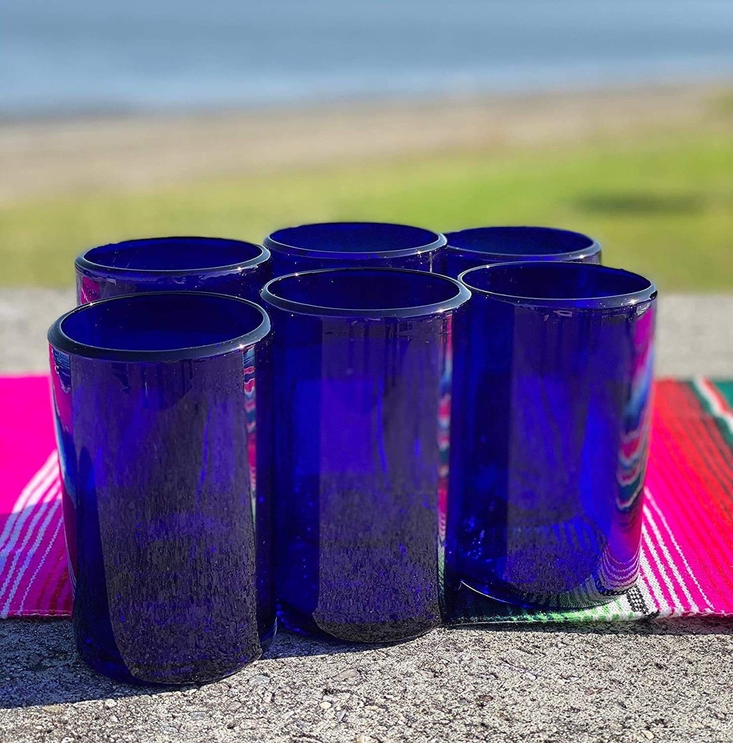 Pure Cobalt Water Glasses - Set of 6