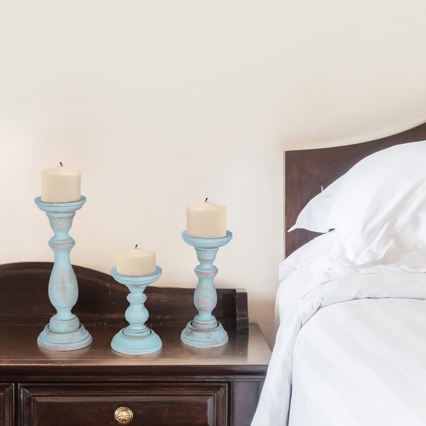 Tuli Pillar Candleholder Set - Blue