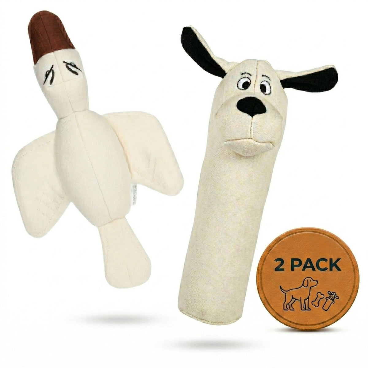 Dog Toy Bundle – Eco-Friendly Cotton Canvas – Dawgy & Ducky