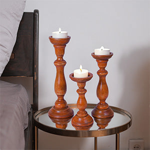 Tuli in Medium Polish Candle Holder Set of 3