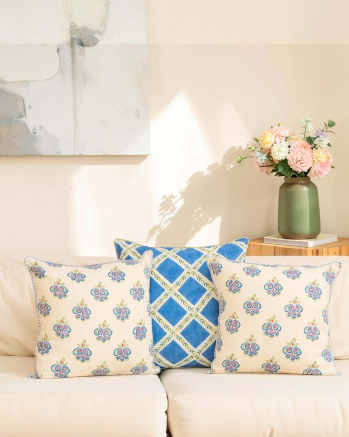 Mithya Linen Pillow Cover - Blue