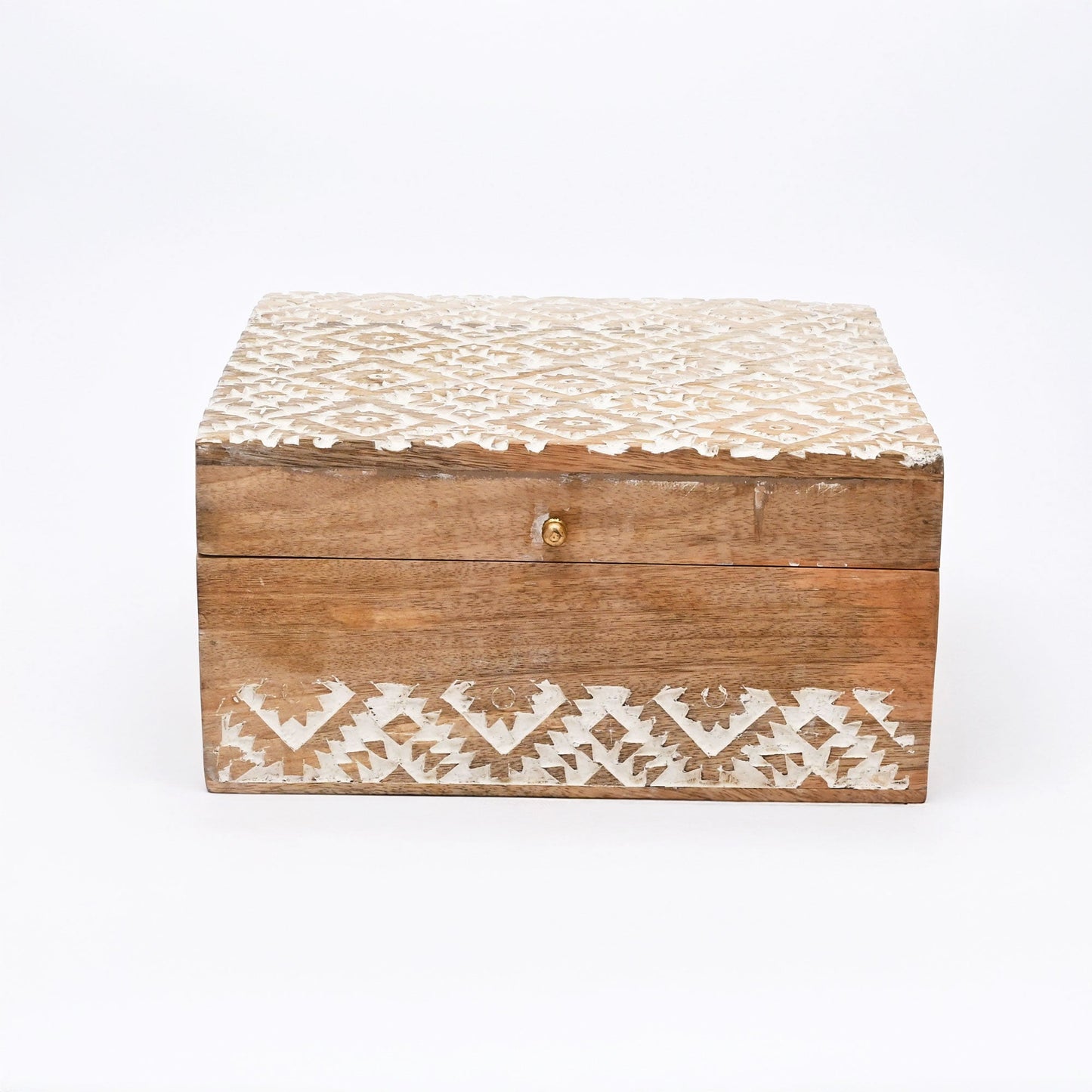 Decorative Nested Boxes Set of 3 | Hand Carved | Mango Wood