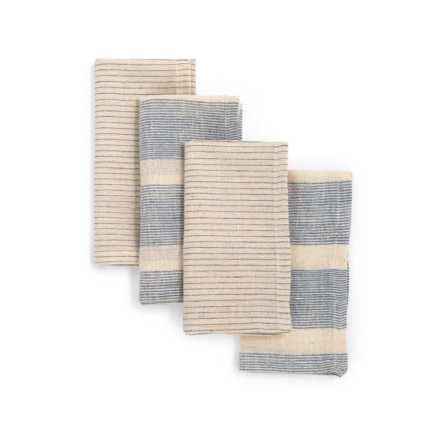 JOURNEY Handwoven Organic Cotton Napkins – Set of 4. Cotton – Fair Trade – Artisan Made