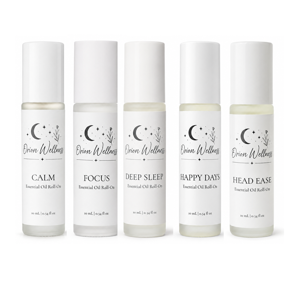 Orion Wellness Essential Oil Roll-On Collection | Five-Piece Set