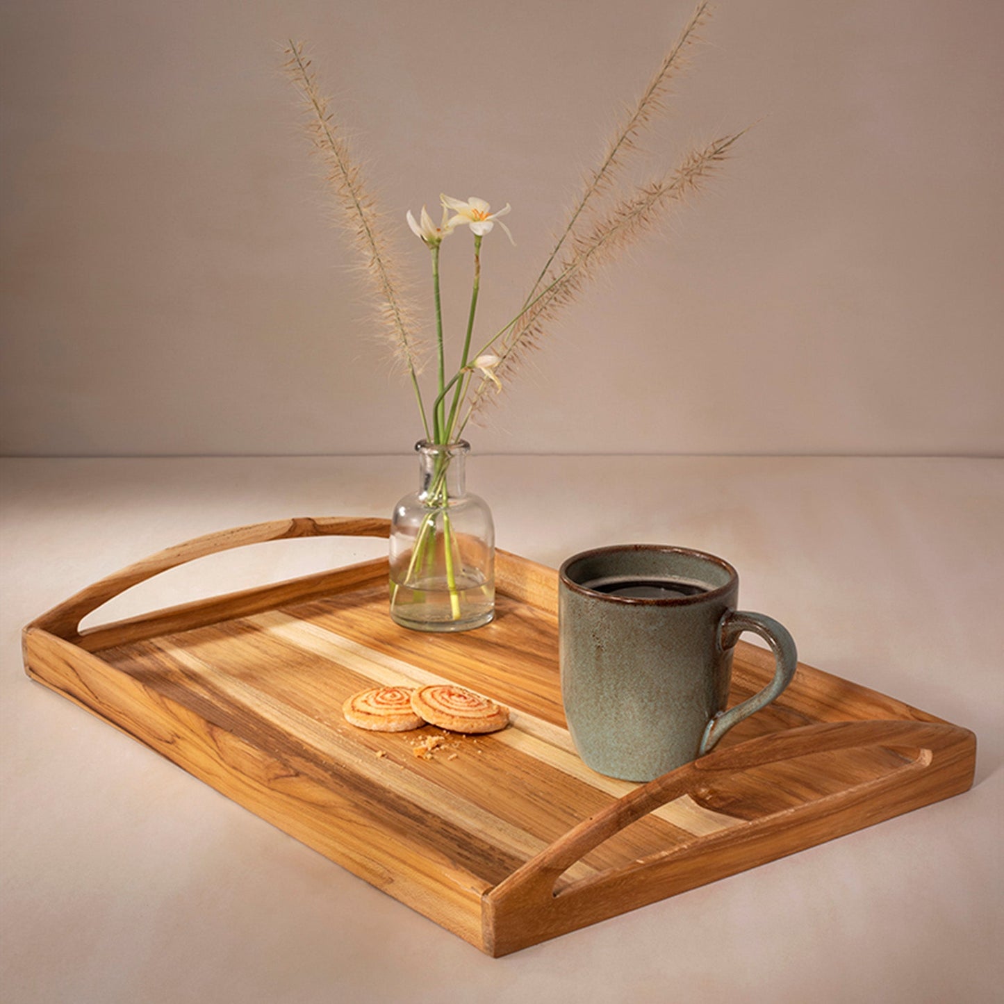 Handmade Teak Wood Serving Tray