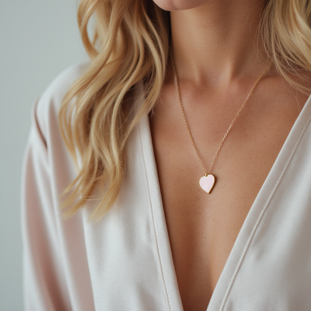 Single Hearted Girl Pink Heart Necklace | Magnetic Clasp