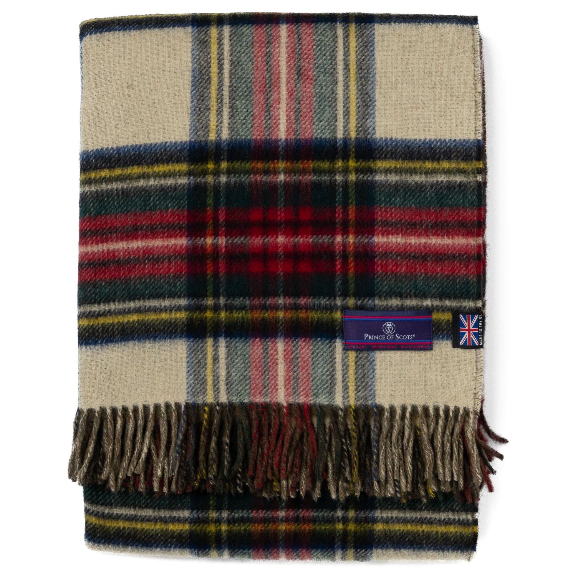 Prince of Scots Double Merino Wool Reversible Throw – Antiqued Dress Stewart Tartan – 70×55 - Osadia Concept Store