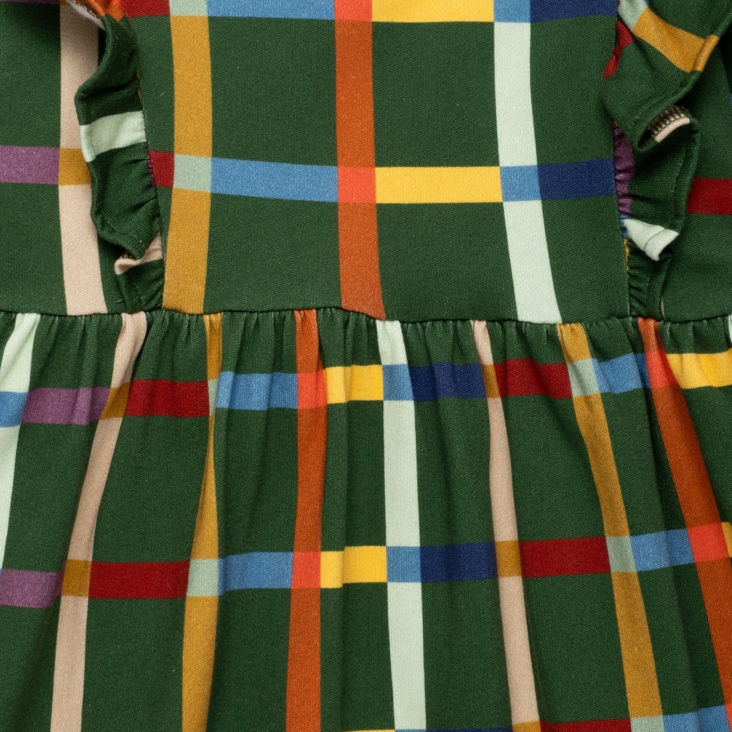 Fall Grid Ruffle Dress