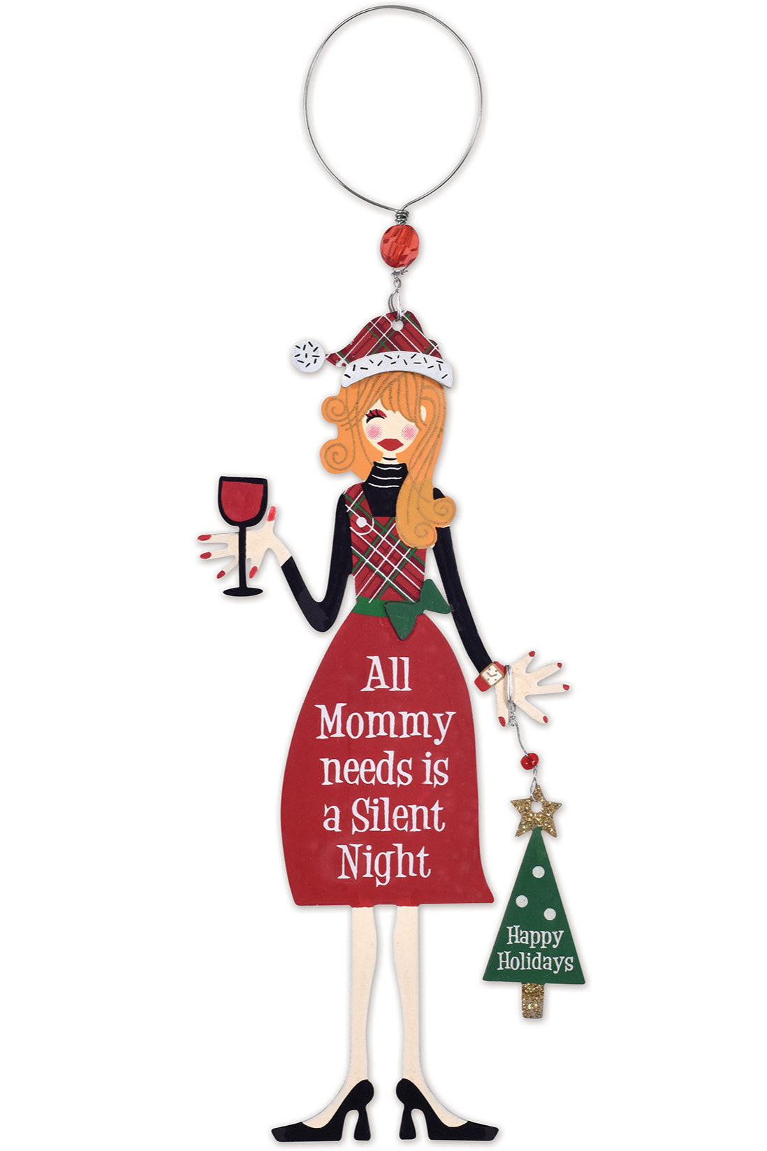 Sassy & Sip-Ready Wine Moms Ornaments - Set of 4