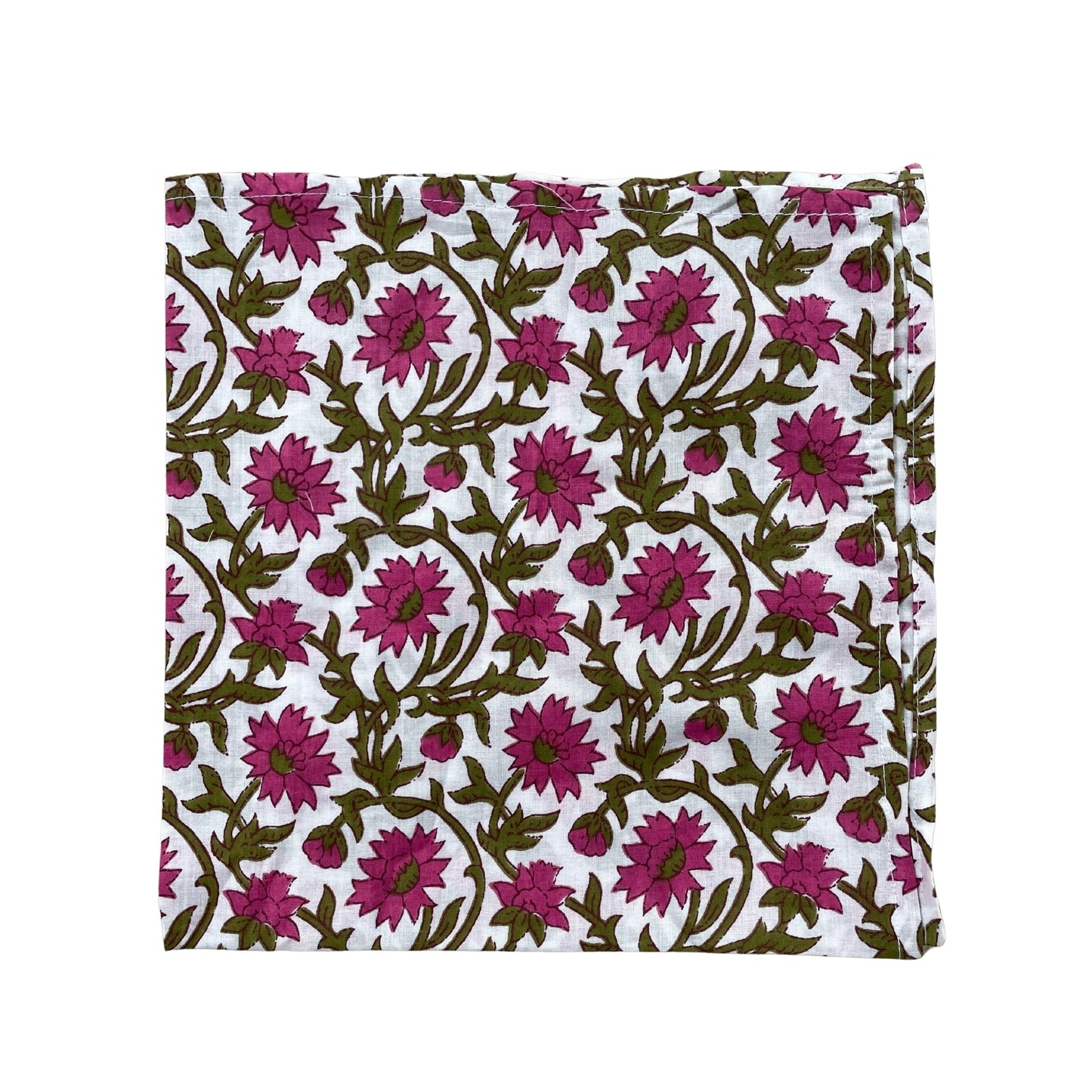 Bandana Scarf - Darlington Floral Raspberry Square