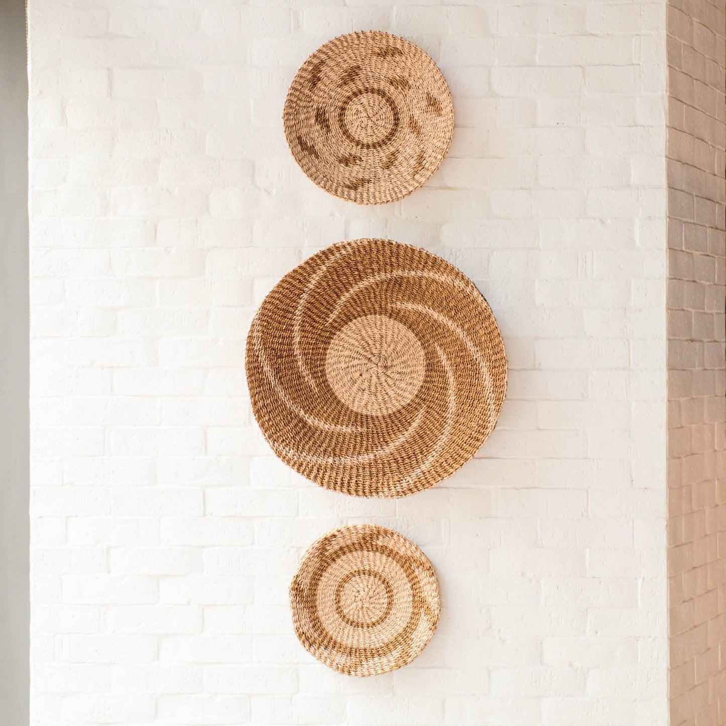 Natural + Brown Wall Baskets, Large