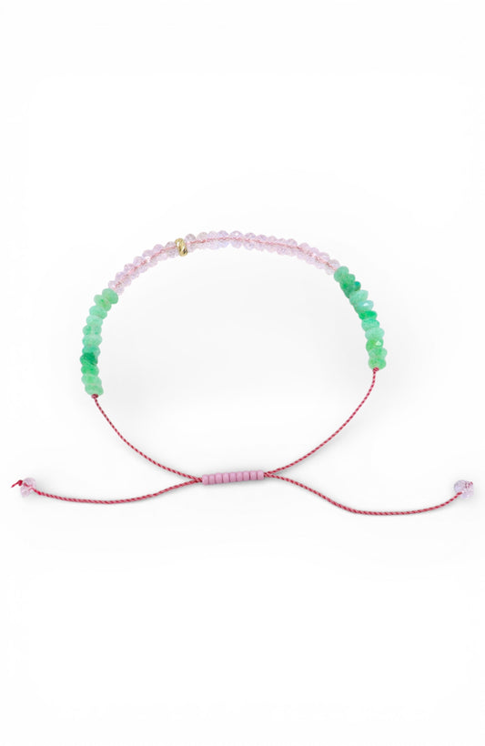 The Energy Project - Love, Amplified Bracelet - Rose Quartz, Chrysoprase, 14k Gold