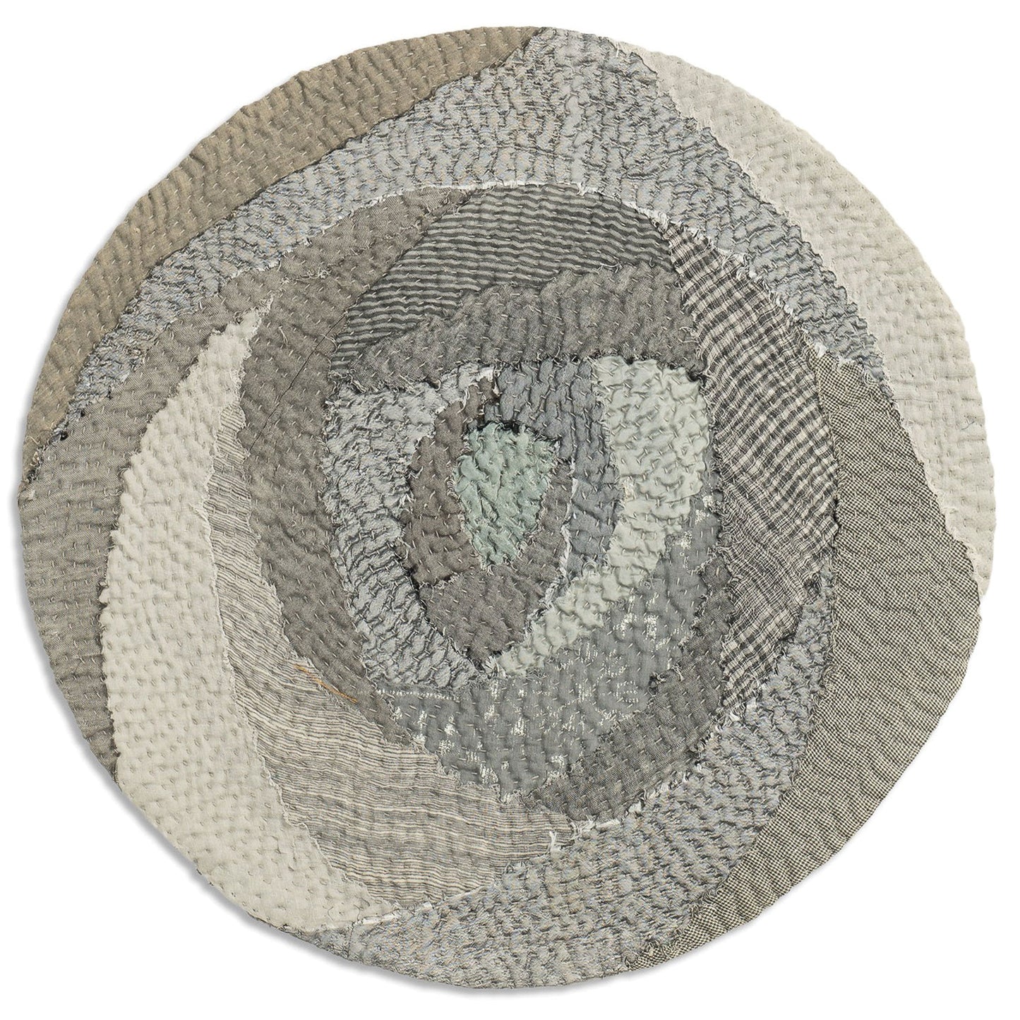 S/2 Grey Mist Fray Patch Rose Placemat