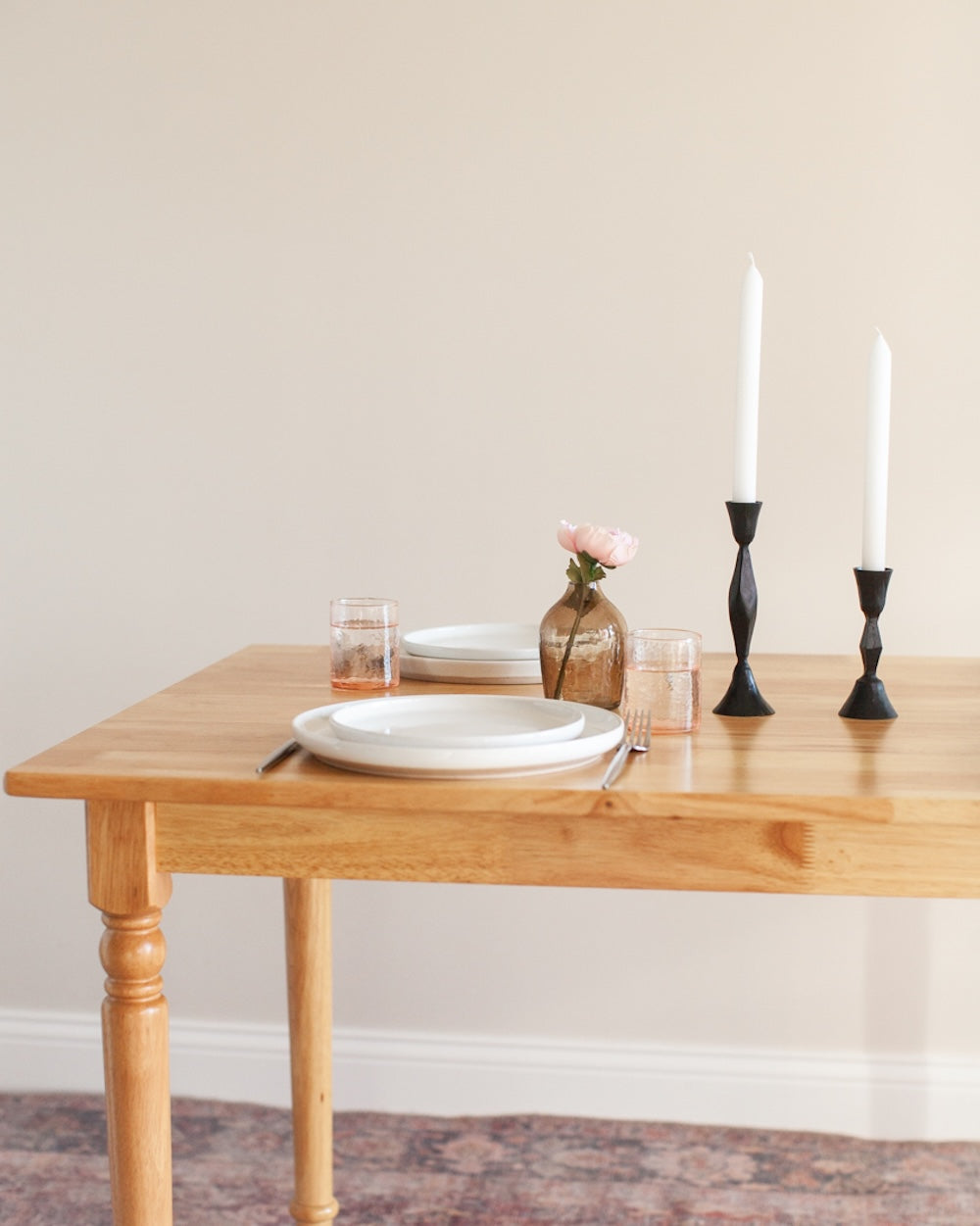 S/2 High Diamond Candlestands - Black Finish