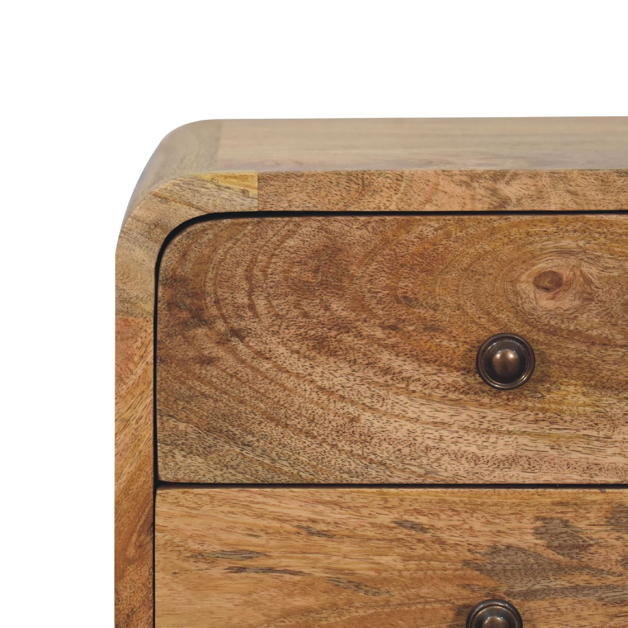 Solid Wood Mini Curved Nightstand
