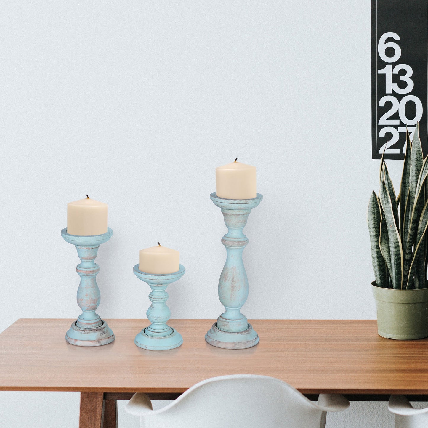 Tuli Pillar Candleholder Set - Blue