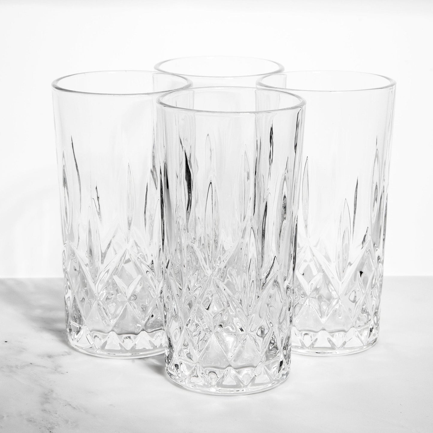 Tom Collins Drinking Glasses – Premium Water Glasses – 12oz