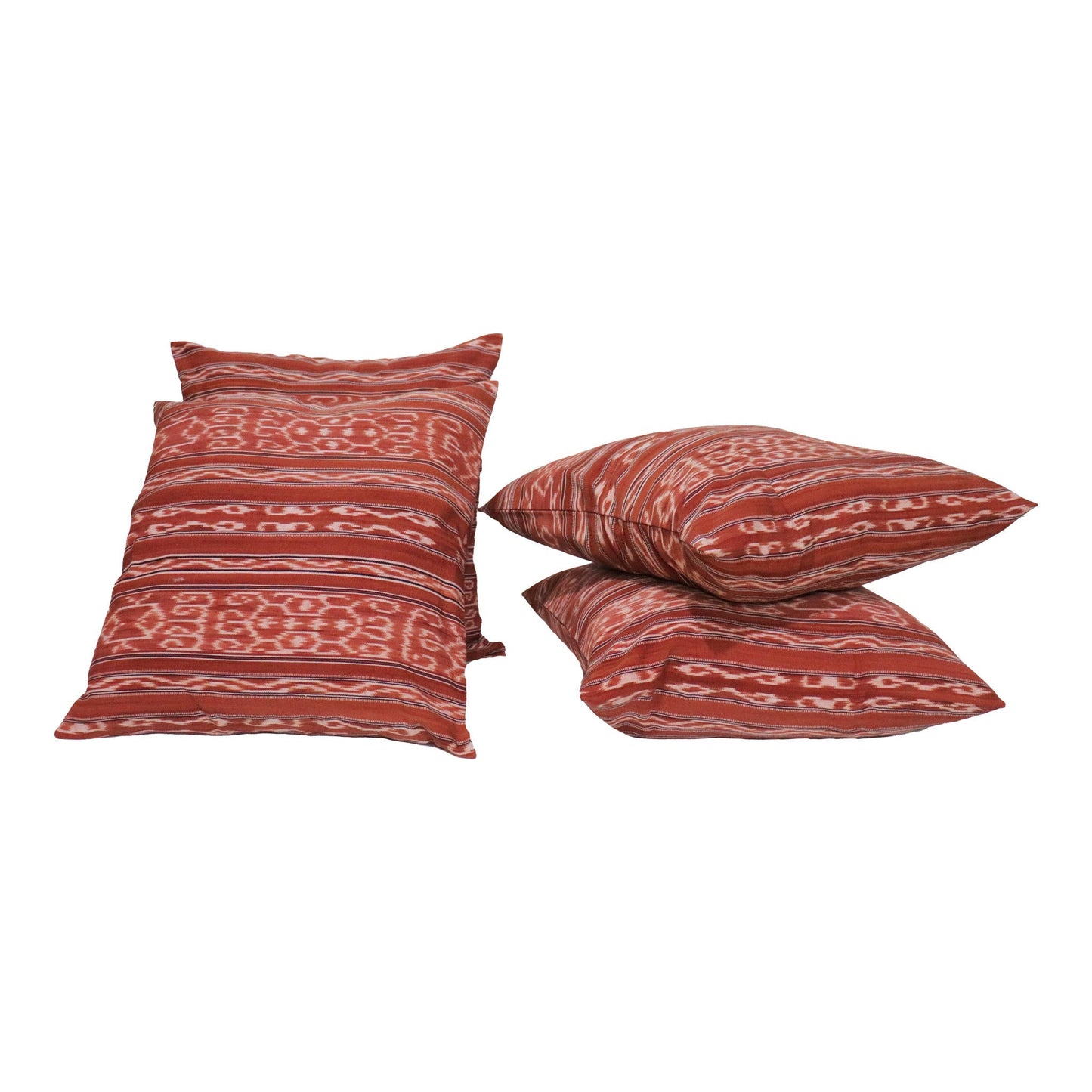 Handwoven Ikat Pillow Cover, Brown. 20 x 20 inches, Cushion Throw