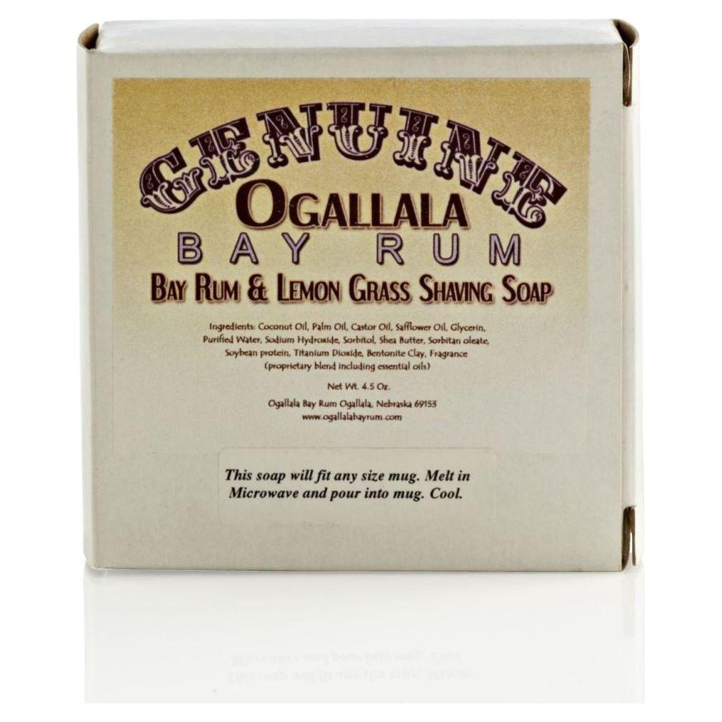 Ogallala Bay Rum, Bay Rum and Lemon Grass Shaving Soap 4.5 Oz