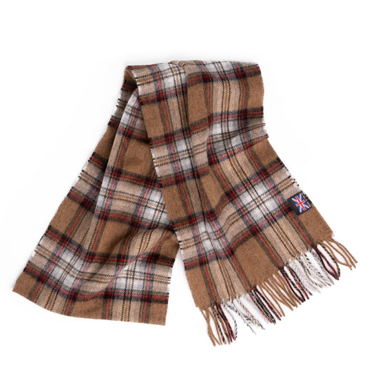 Prince of Scots Merino Lambswool Tartan Scarf (Camel Stewart) - Osadia Concept Store