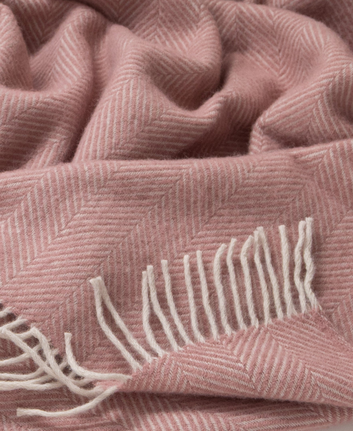 Highland Tweeds Herringbone Pure New Wool Throw ~ Beach Coral ~