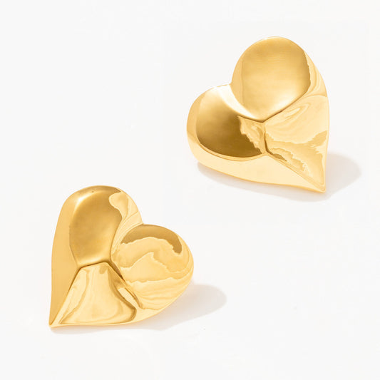 FS x For Love & Lemons Cross Your Heart Stud Earrings in Gold