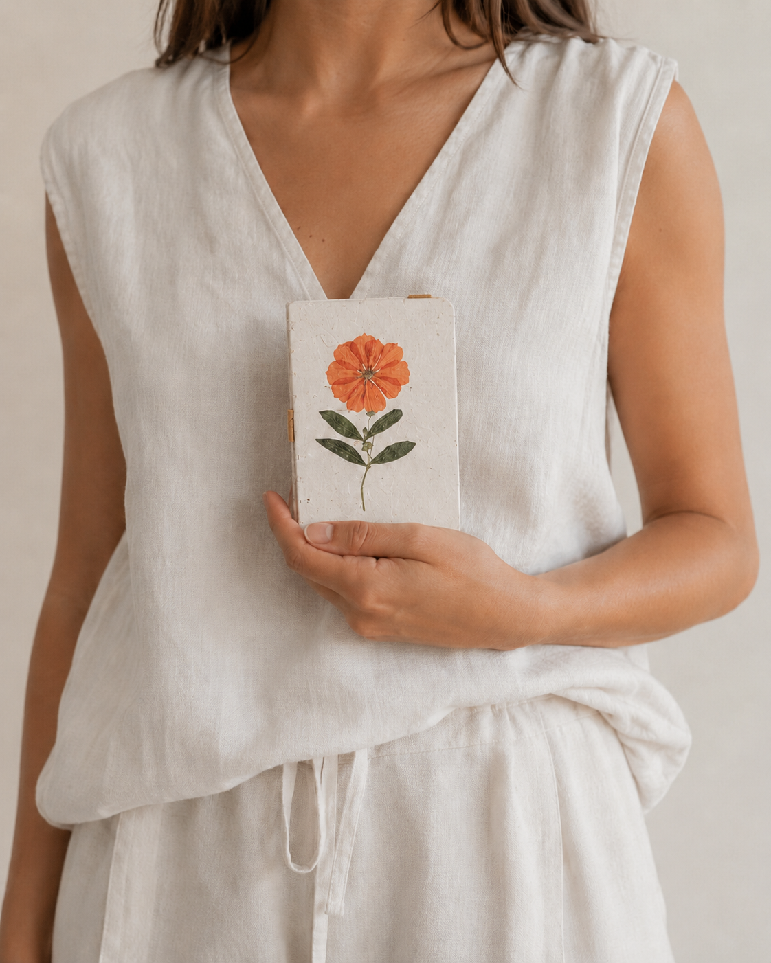 Handcrafted Journal with Pressed Flowers 4x6