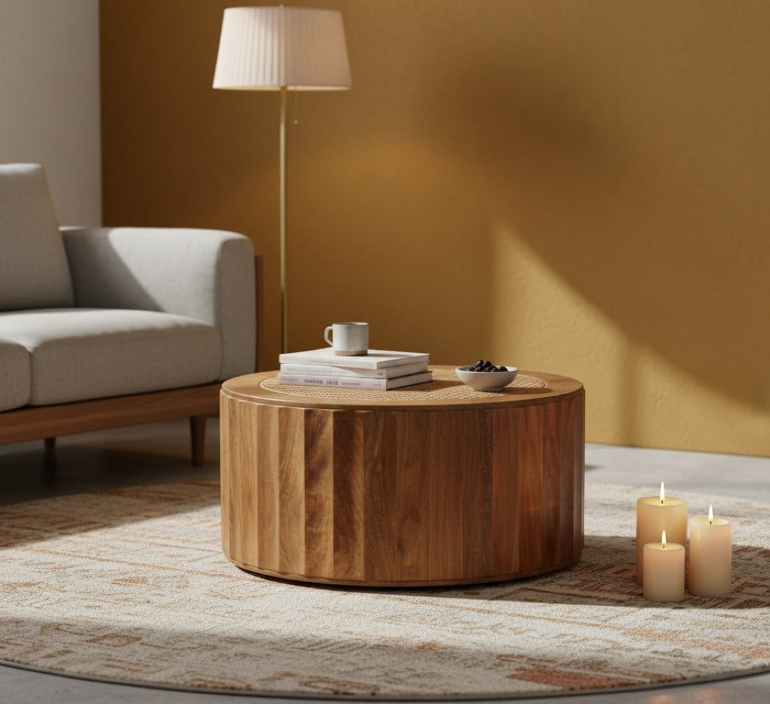 Artisan Furniture Solid Wood Rivera Rattan Coffee Table