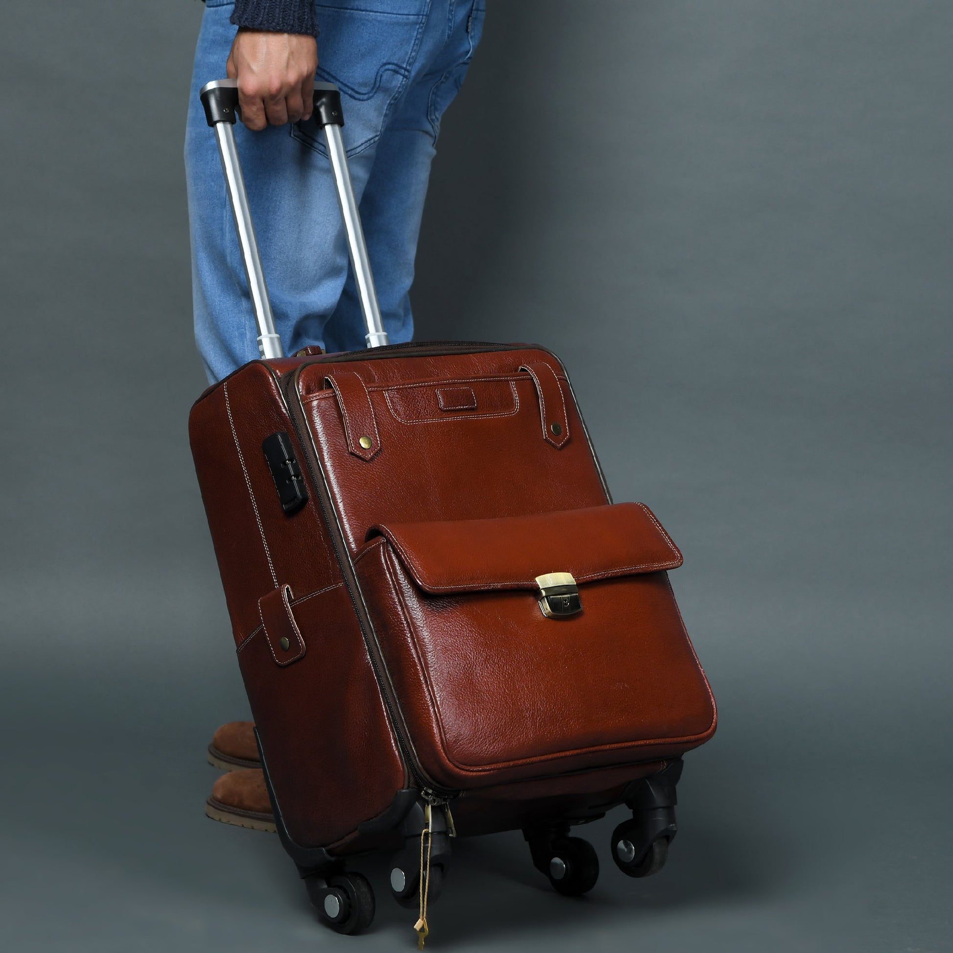Leather Carry-On Trolly Bag - Osadia Concept Store
