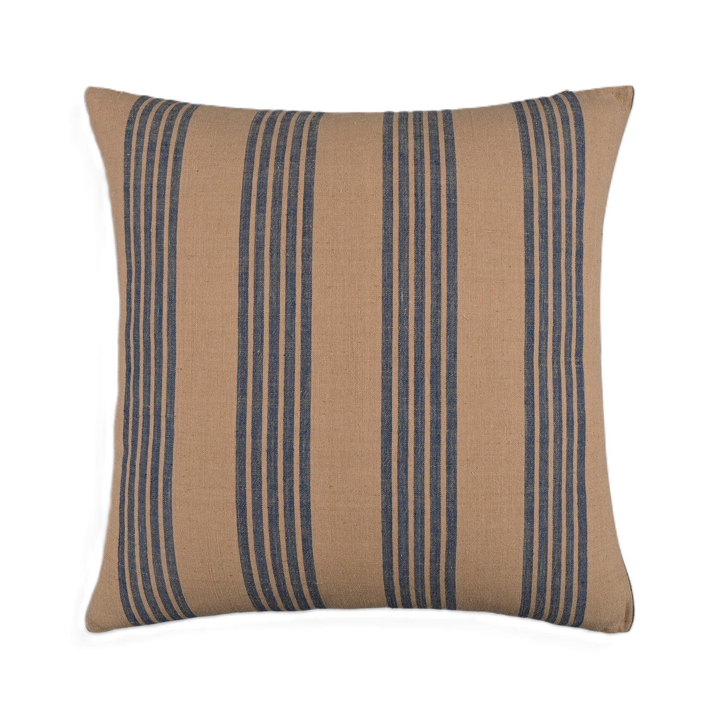 Earthy Finesse Brown cotton throw pillow cover with bold Red stripes