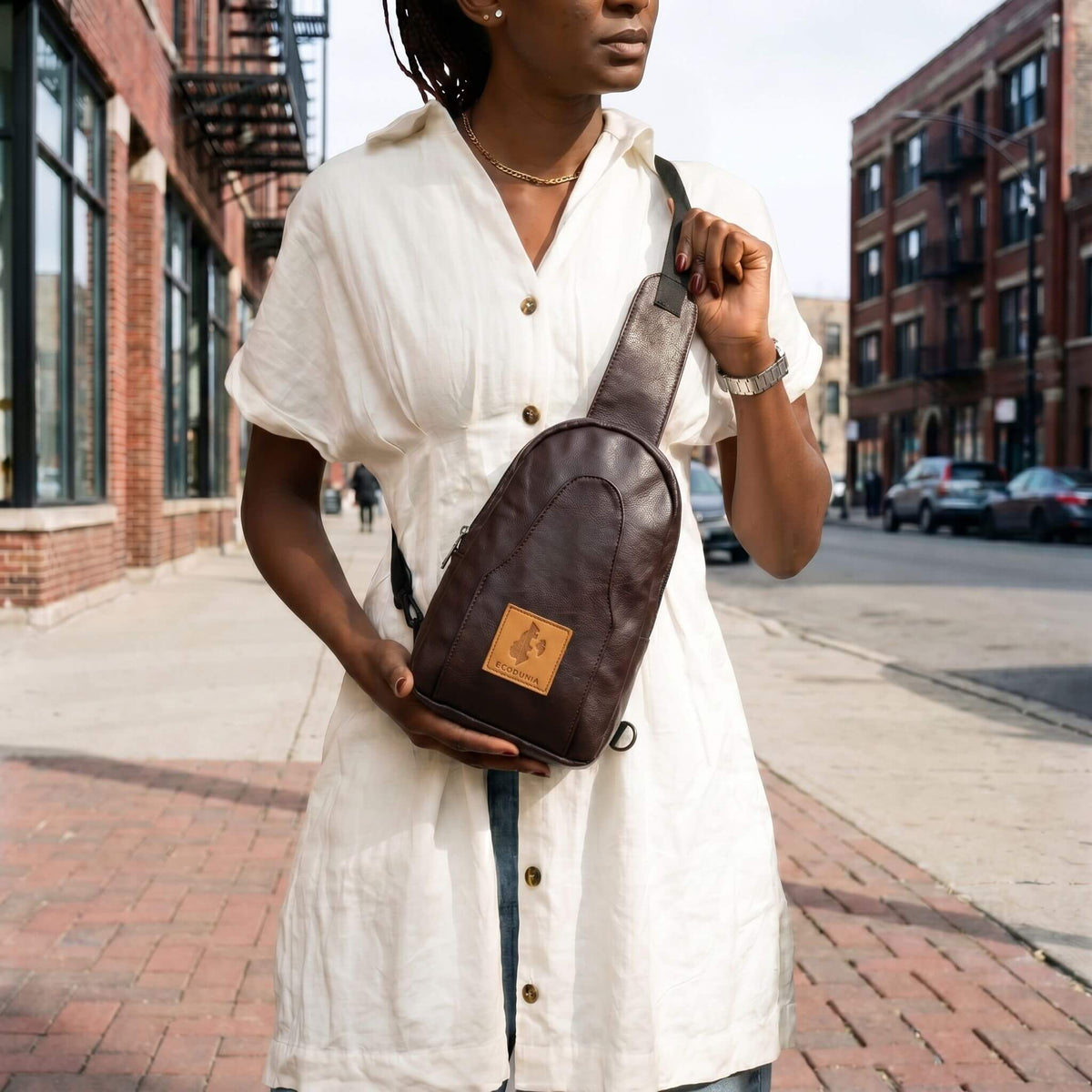 Vegan Leather Sling Bag for Women | Buru Small Crossbody Bag for Men