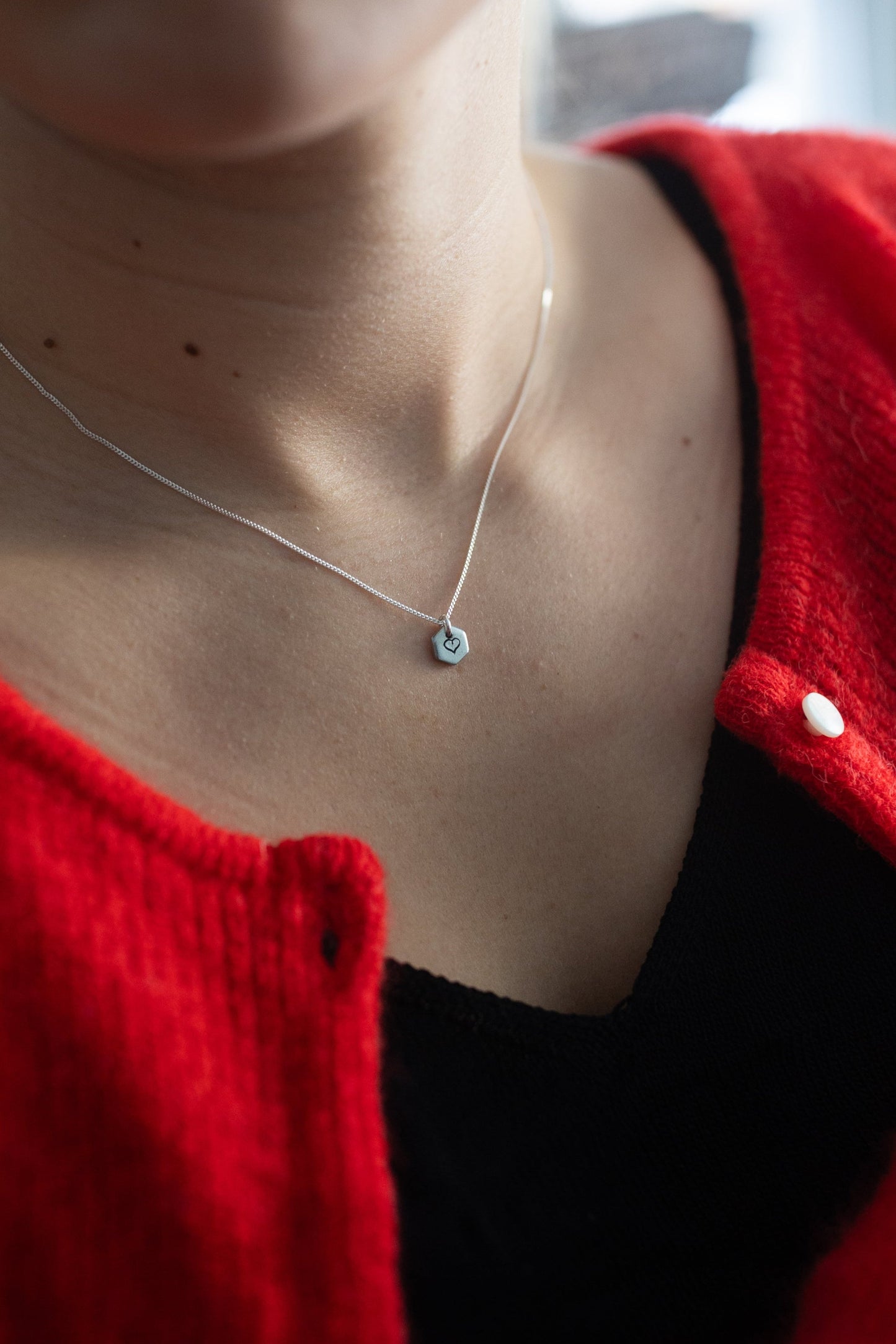 Known Heart Necklace | Salvaged Steel Auto Part | Adjustable Sterling Silver Chain