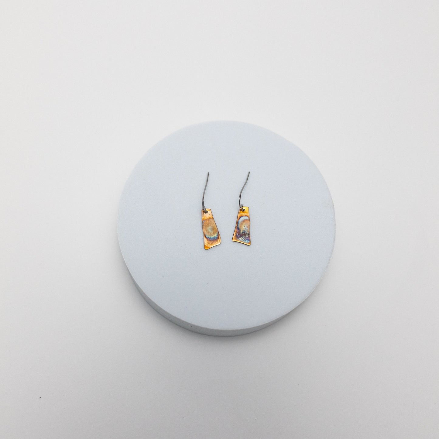Copper Harbor Mini Earrings | Repurposed Automotive Copper Shims | Stainless Steel Ear Wire